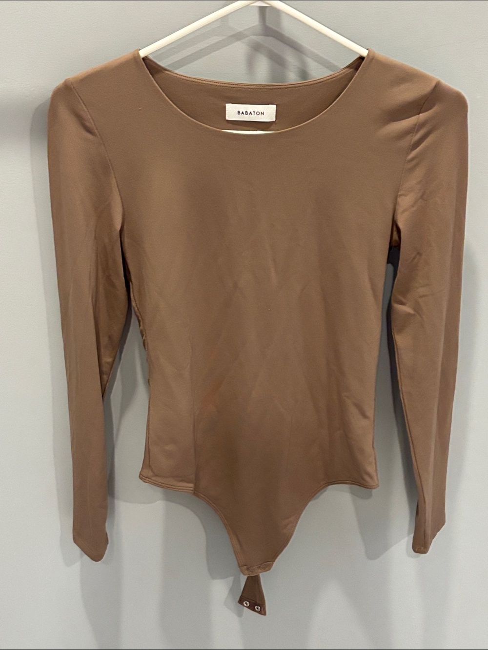 Babaton Long Sleeve Bodysuit in Taupe